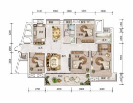 华晨湘江大都会4室2厅1厨2卫建面143.00㎡