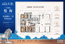 汕尾碧桂园天誉二期5室2厅1厨3卫建面242.00㎡