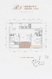 建岳·同昌名邸2室2厅1厨1卫建面73.67㎡