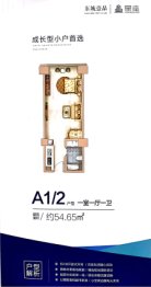 东城壹品1室1厅1厨1卫建面54.65㎡