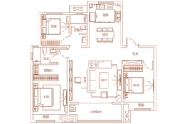 建业神火·新筑3室2厅1厨2卫建面134.00㎡