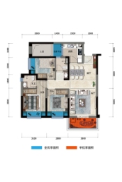 中建·龙熙国际3室2厅1厨2卫建面89.00㎡