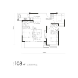 梅溪悦章3室2厅1厨2卫建面108.00㎡