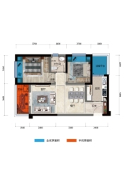 中建·龙熙国际2室2厅1厨1卫建面67.00㎡