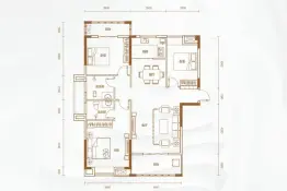 悦湖世家3室2厅1厨2卫建面122.38㎡