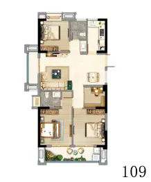 榕发·观湖郡4室2厅1厨2卫建面109.0㎡