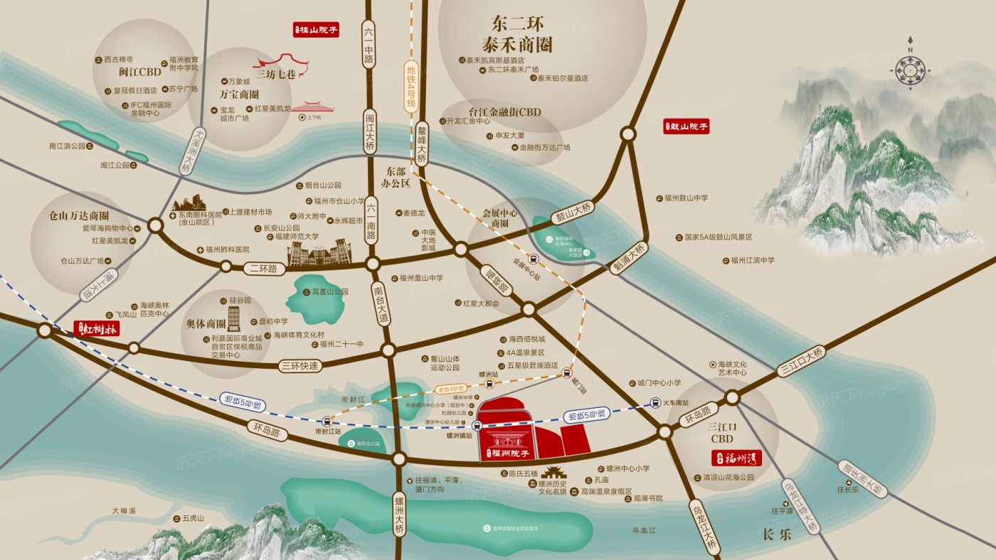 泰禾福州院子交通图