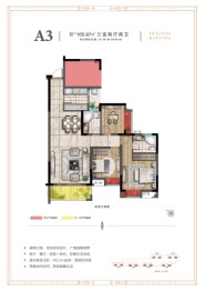 阳光城翡丽公馆3室2厅1厨2卫建面105.97㎡