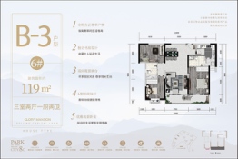 首创禧悦春城3室2厅1厨2卫建面119.00㎡