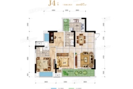 升伟云熙台3室2厅1厨2卫建面97.00㎡