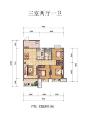 蓝光·长岛城3室2厅1厨1卫建面99.00㎡