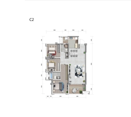 正黄·翡翠堂3室2厅1厨2卫建面101.00㎡