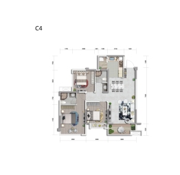 正黄·翡翠堂3室2厅1厨2卫建面99.00㎡