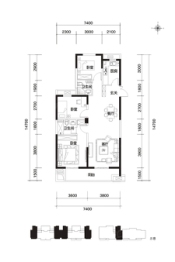 泰鲁C3室2厅1厨2卫建面113.87㎡