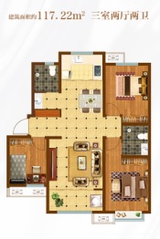 荣科·枫林苑3室2厅1厨2卫建面117.22㎡