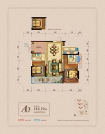 中源·融城3室2厅1厨2卫建面110.00㎡