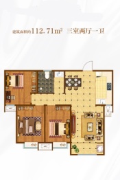 荣科·枫林苑3室2厅1厨1卫建面112.71㎡