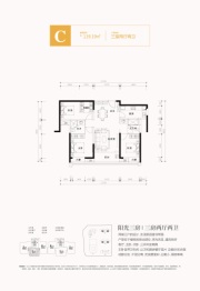 鼎豊.紫云台3室2厅1厨2卫建面119.19㎡