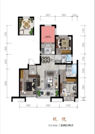 佳·朗园3室2厅1厨2卫建面112.13㎡