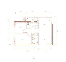 庆阳金融中心SOHO公馆2室2厅1厨1卫建面79.27㎡