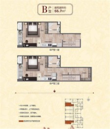 雷迪森公馆2室2厨2卫建面55.00㎡