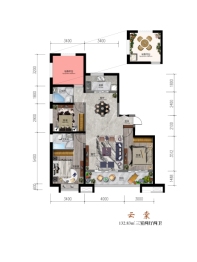 佳·朗园3室2厅1厨2卫建面132.83㎡