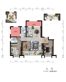 佳·朗园3室2厅1厨2卫建面137.83㎡