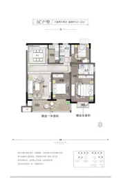 濮水桃花源3室2厅1厨2卫建面127.12㎡