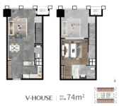 74平挑空LOFT户型