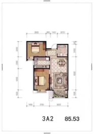 宏远阳光丽景2室2厅1厨1卫建面85.53㎡