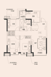 沈阳恒大中央广场3室2厅1厨1卫建面115.23㎡