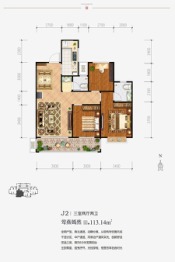 水木华院3室2厅1厨2卫建面113.14㎡