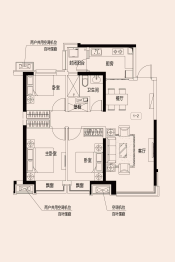 沈阳恒大中央广场3室2厅1厨1卫建面117.29㎡