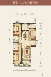 宏运·海河湾3室2厅1厨2卫建面140.29㎡