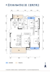 益阳·客天下3室2厅1厨2卫建面121.72㎡