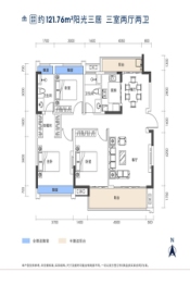 益阳·客天下3室2厅1厨2卫建面121.76㎡