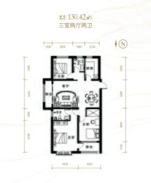 京珠·华庭3室2厅1厨2卫建面130.42㎡