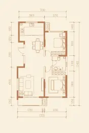 石城雅居2室2厅1厨1卫建面104.00㎡