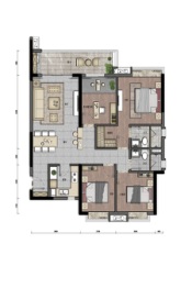 璞悦台4室2厅1厨2卫建面128.00㎡