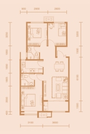 荣盛西定府邸3室2厅1厨2卫建面100.00㎡