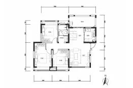 建业星联·中和家园3室2厅1厨1卫建面105.54㎡