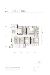 华侨城·纯水岸4室2厅1厨2卫建面138.00㎡