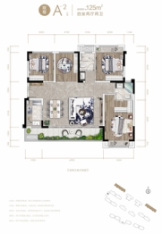 正黄翡翠堂4室2厅1厨2卫建面125.00㎡