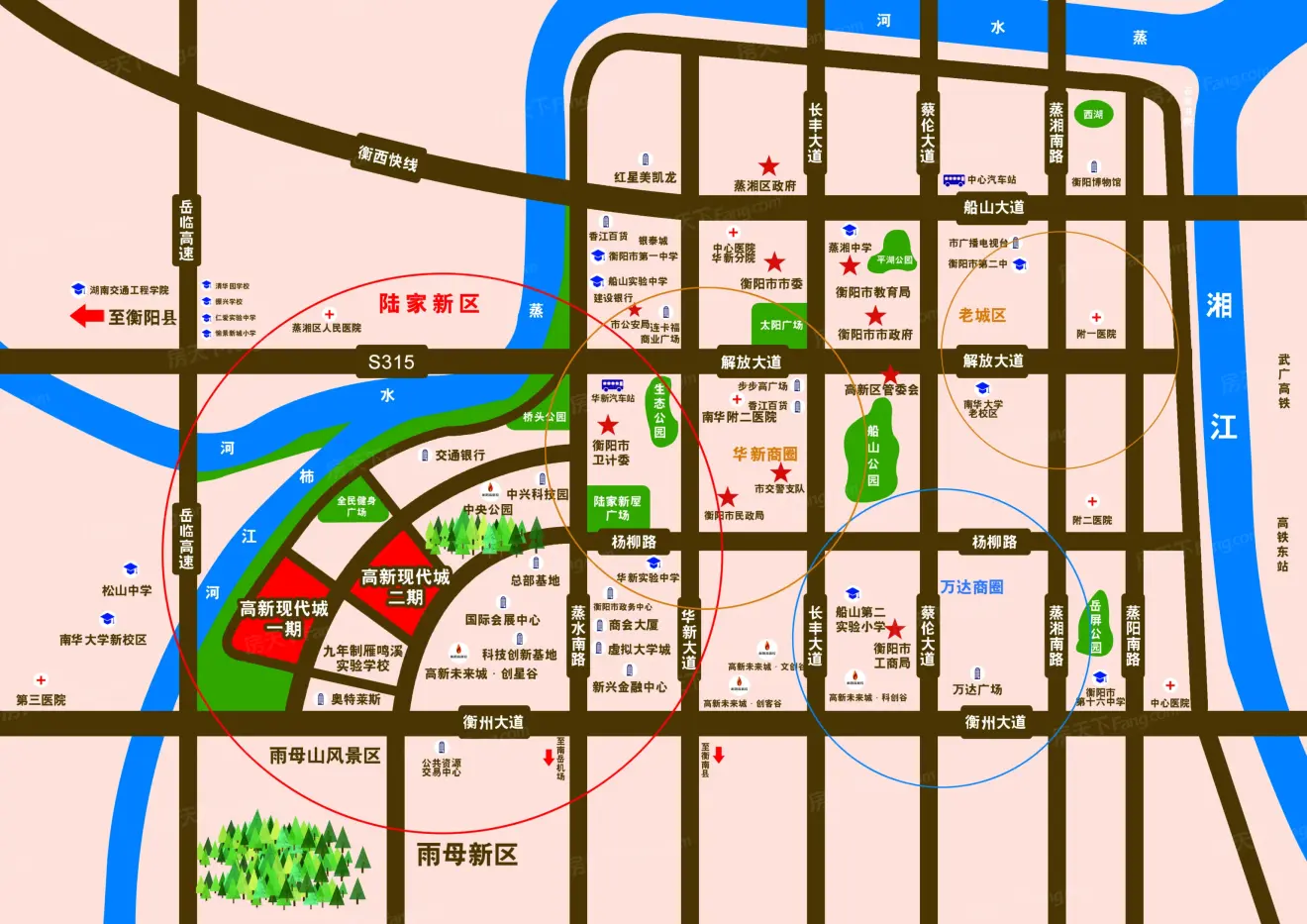 高新现代城交通图