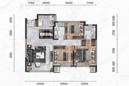 远洲·大都汇3室2厅1厨2卫建面120.00㎡