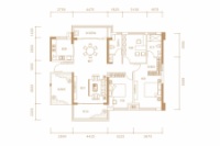 盛世天禧5#楼1单元01户型 三房两厅两卫+双阳台 建面约139.03㎡