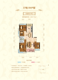 奥园湖畔一号4室2厅1厨2卫建面164.73㎡