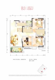 玲珑庭3室2厅1厨2卫建面108.00㎡