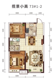 沈抚恒大·养生谷2室2厅1厨1卫建面93.00㎡