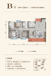 保利城3室2厅1厨2卫建面129.00㎡